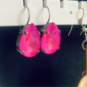 Hot Pink Gemstone Earrings